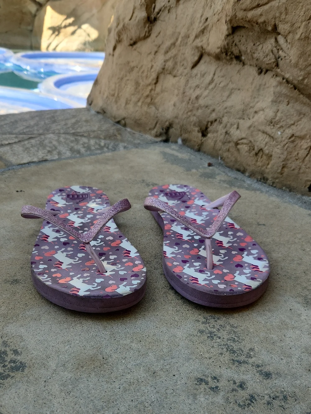 Reef Flip Flops Unicorn Purple Pink 4 5